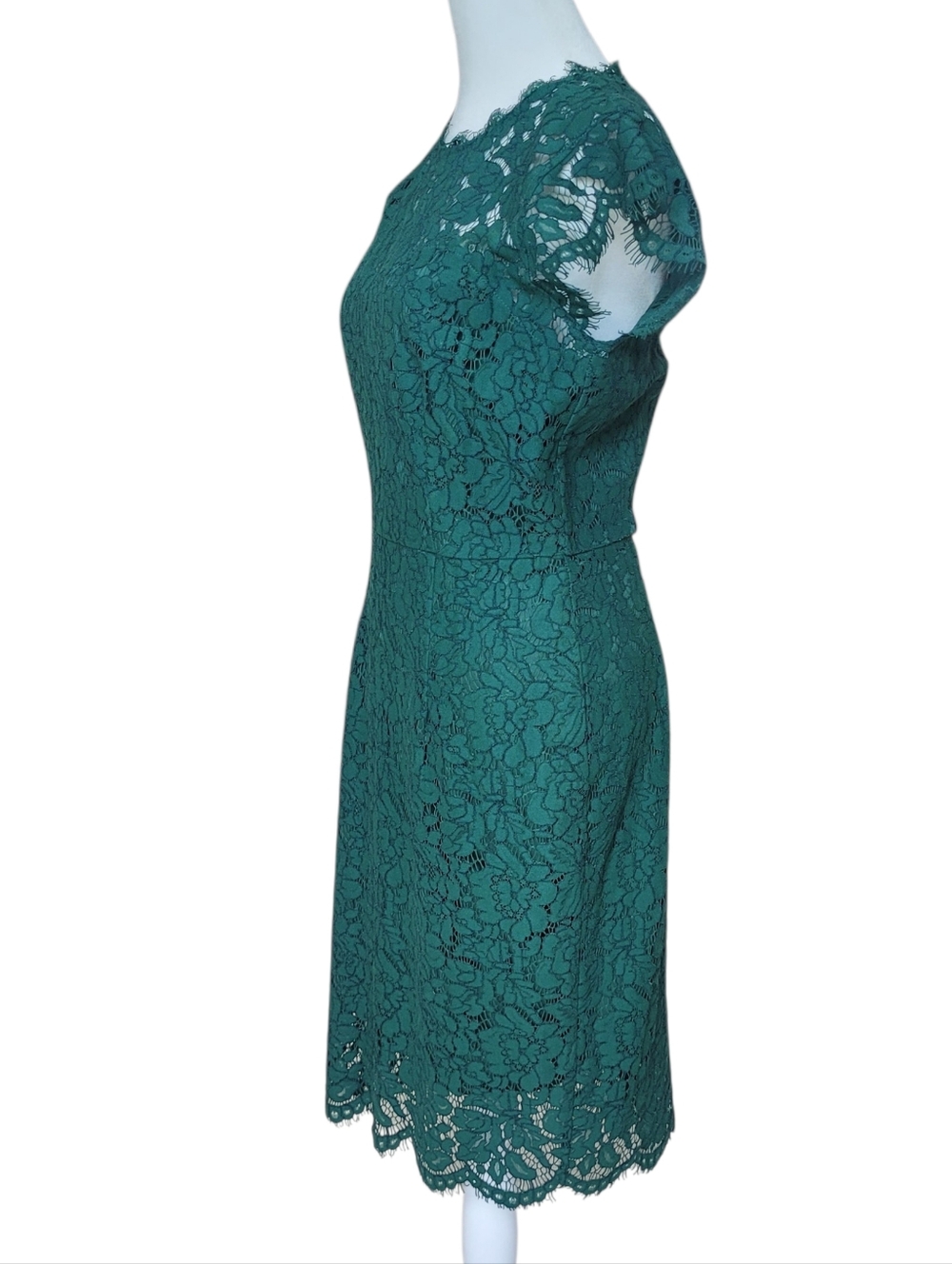 Miusol Elegant Green Lace Sheath Dress Cap Sleeve Cocktail Dress Sz M - Picture 2 of 12